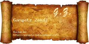 Gangetz Zekő névjegykártya